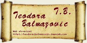 Teodora Balmazović vizit kartica